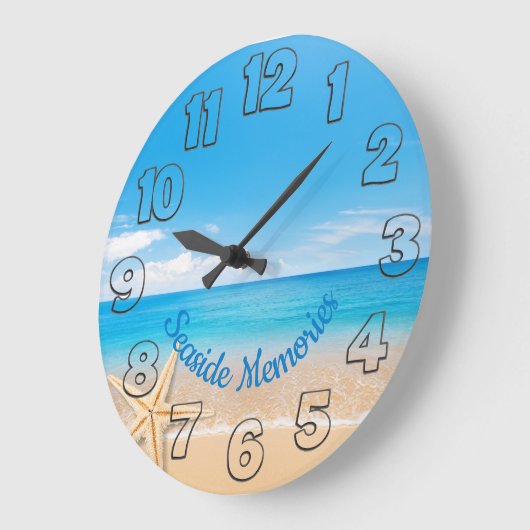 Seaside Memories Round Wall Clock ラージ壁時計 (傾斜)