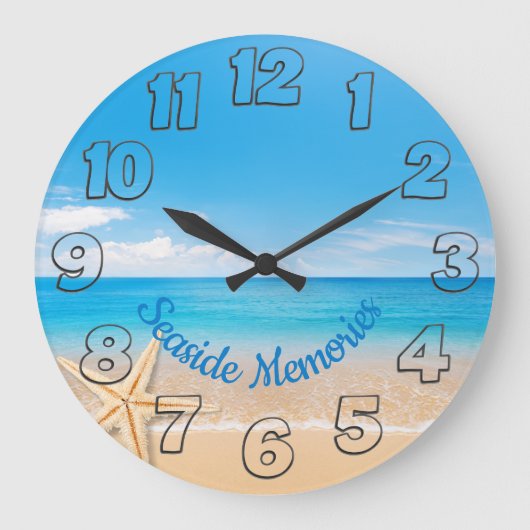 Seaside Memories Round Wall Clock ラージ壁時計 (正面)
