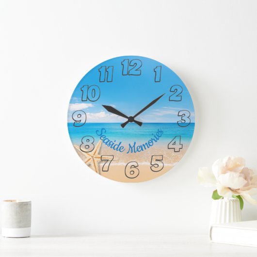 Seaside Memories Round Wall Clock ラージ壁時計 (ホーム)