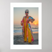 Seaside Portrait of Flamboyant Woman ポスター (正面)