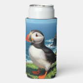 Seaside Puffin Illustration   スリム缶クーラー (Seltzer裏面)