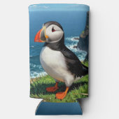 Seaside Puffin Illustration   スリム缶クーラー (裏面)