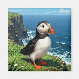 Seaside Puffin Illustration   マグネット
