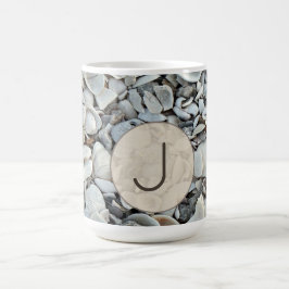 Seaside Shells Initial Mug Art コーヒーマグカップ