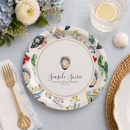 Seaside Soirée Coastal Bridal Shower ペーパープレート