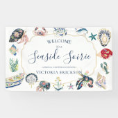 Seaside Soirée Coastal Bridal Shower Welcome Sign 横断幕 (横)