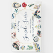 Seaside Soirée Coastal Bridal Shower Welcome Sign 横断幕 (縦)