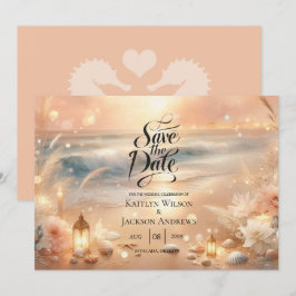 Seaside SparkleとSunset Dreamsのウェディング セーブザデート