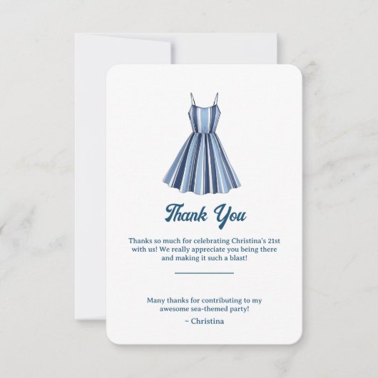 Seaside Stripes Celebration サンキューカード (正面)