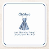 Seaside Stripes Celebration  スクエアペーパーコースター (正面)