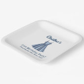 Seaside Stripes Celebration Birthday ペーパープレート (傾斜あり)