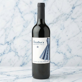 Seaside Stripes Celebration Birthday ワインラベル