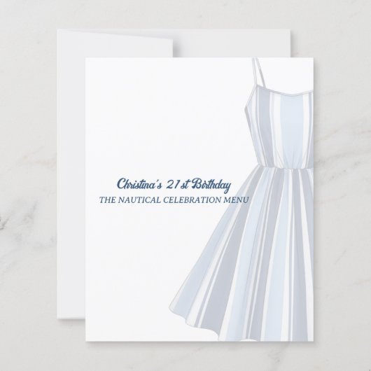 Seaside Stripes Celebration Birthday Menu (裏面)