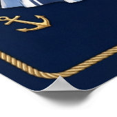 Seaside Stripes Celebration Birthday Poster ポスター (角)