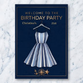Seaside Stripes Celebration Birthday Poster ポスター