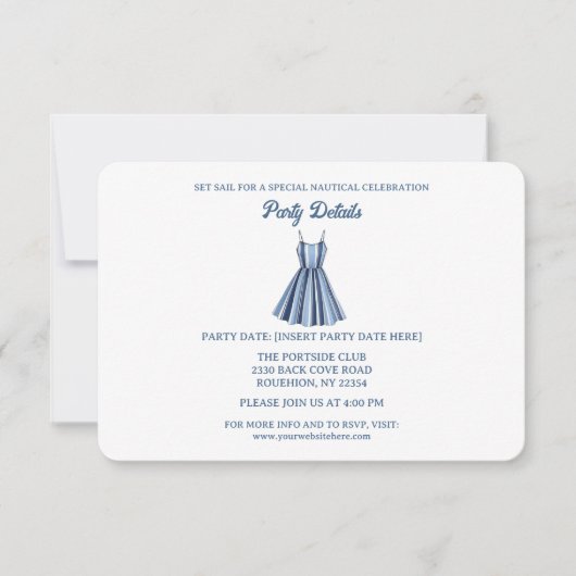 Seaside Stripes Celebration QR Code 出欠カード (正面)