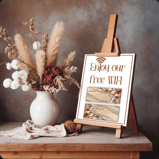 Seaside Themed Wifi Sign ポスター