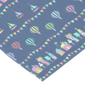 Seaside Town Sail Boats and Bunting Pattern Blue ショートテーブルランナー (コーナー)