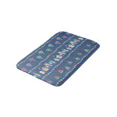 Seaside Town Sail Boats and Bunting Pattern Blue バスマット (アングル)