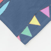 Seaside Town Sail Boats and Bunting Pattern Blue フリースブランケット (角)