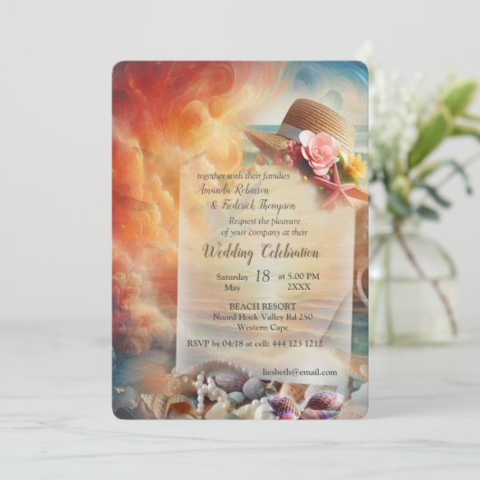 Seaside Wedding Celebrations on the Beach 招待状 (スタンド正面)