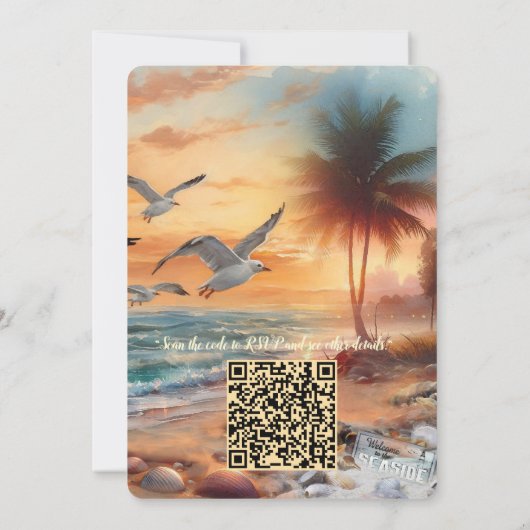 Seaside Wedding Celebrations on the Beach 招待状 (裏面)