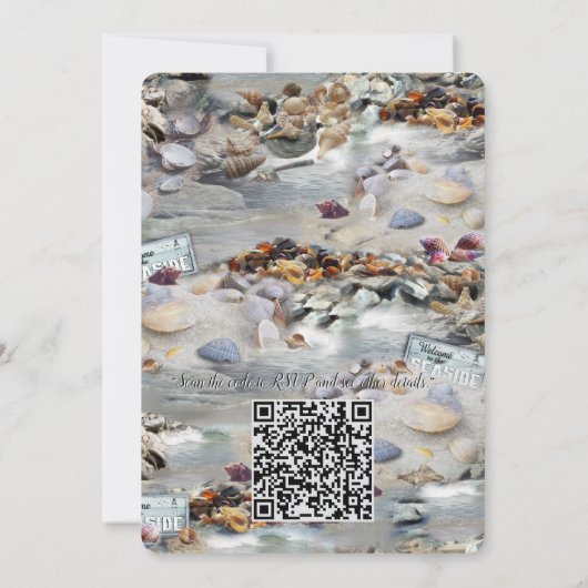 Seaside Wedding Celebrations on the Beach 招待状 (裏面)