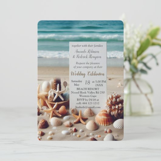Seaside Wedding Celebrations on the Beach 招待状 (スタンド正面)