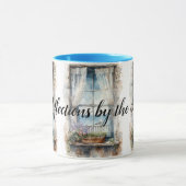 Seaside Window View Watercolor Coastal Scene マグカップ (中央)