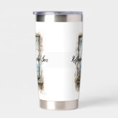 Seaside Window View Watercolor Coastal Scene 保温保冷タンブラー (右面)