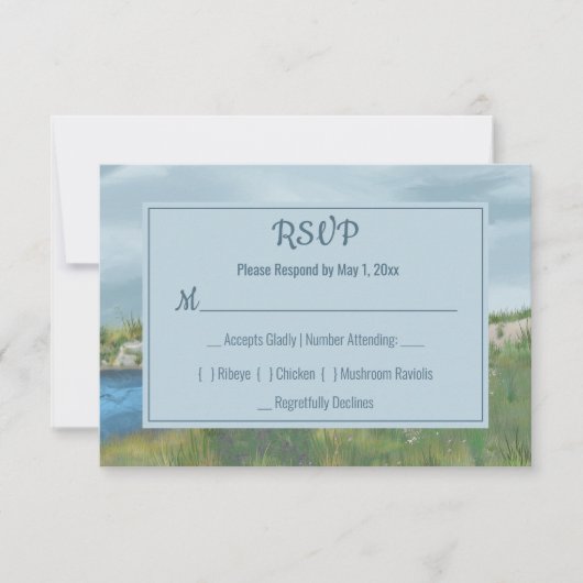 Seasidel RSVP色彩の鮮やかカード 出欠カード (正面)