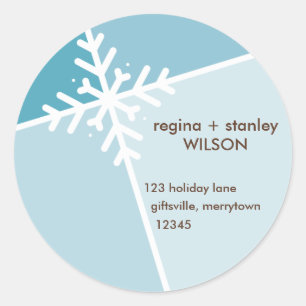 SEASON ADDRESS STICKER :: modernista snowflake 3 ラウンドシール