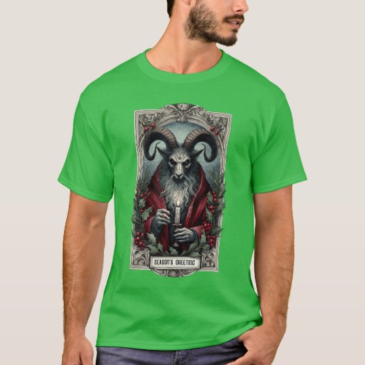 Season And Greeting Krampusarot Christmas Horror H Tシャツ (正面)