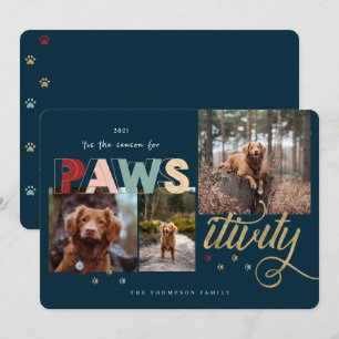 Season For PawsitivityおもしろいPet 3フォトコラージュ シーズンカード
