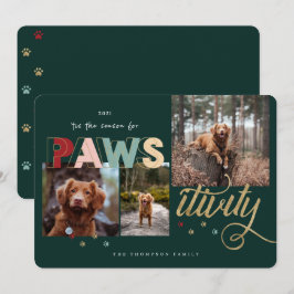 Season For PawsitivityおもしろいPet 3フォトコラージュ シーズンカード