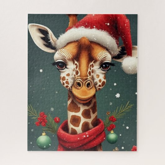 Season Greetings Giraffe ジグソーパズル (縦)