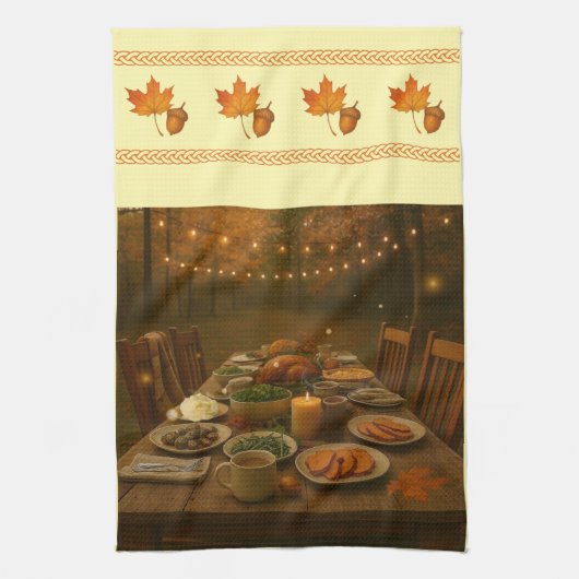 Season of Gatherings Wide Border Kitchen Towels キッチンタオル (縦)