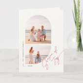 Season of Joy Elegant Calligraphy Photo Folded シーズンカード (正面)