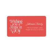 Season of Joy Holiday Label Personalized Large ラベル (正面)