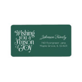 Season of Joy Holiday Label Personalized Large ラベル (正面)