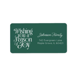 Season of Joy Holiday Label Personalized Large ラベル