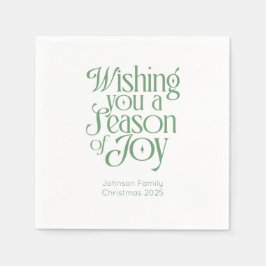 Season of Joy Holiday Napkins Personalized スタンダードカクテルナプキン
