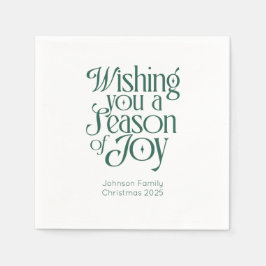 Season of Joy Holiday Napkins Personalized スタンダードカクテルナプキン