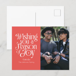 Season of Joy Holiday Photo Post Card Personalized ポストカード