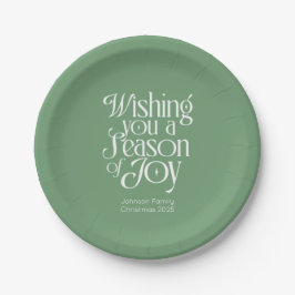 Season of Joy Holiday Plates Personalized ペーパープレート