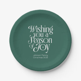 Season of Joy Holiday Plates Personalized ペーパープレート