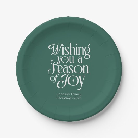 Season of Joy Holiday Plates Personalized ペーパープレート (正面)