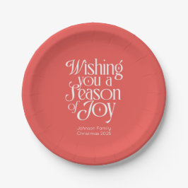 Season of Joy Holiday Plates Personalized ペーパープレート
