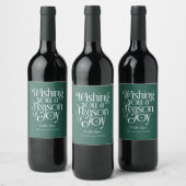 Season of Joy Holiday Wine Label Personalized ワインラベル (ボトル)