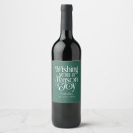 Season of Joy Holiday Wine Label Personalized ワインラベル